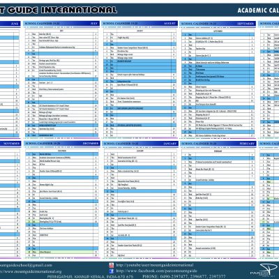 ACADEMIC CALENDAR 2019-20