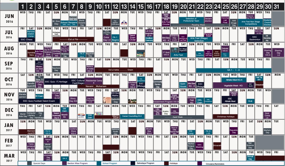 Academic Calendar 2016-17