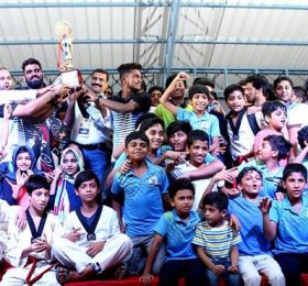 Host school crowned with the Overall Trophy of 5th All Kerala CBSE Schools Taekwondo Championship 2017 Mount Guide shining in the HAT TRICK VICTORY