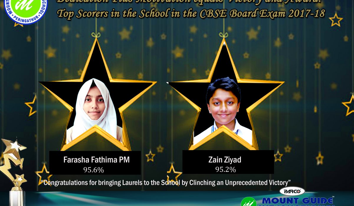 Top Scorers in the School in CBSE Board Examination 2017-18