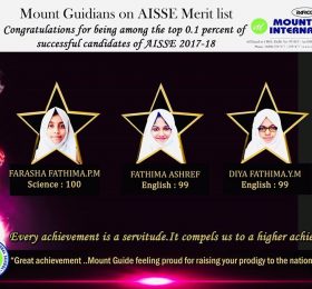 MOUNT GUIDE STUDENTS ON AISSE MERIT LIST