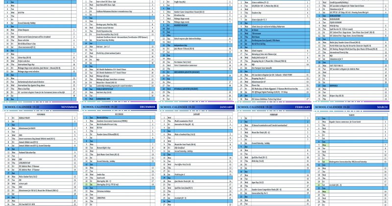 ACADEMIC CALENDAR 2019-20