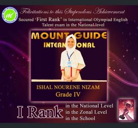 Stupendous Achievement in International Olympiad English Talent Exam in the National Level