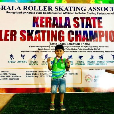 Proved again.. Arzam with championship for both 200 &500 meters in Kerala State Roller Skating championship 2021